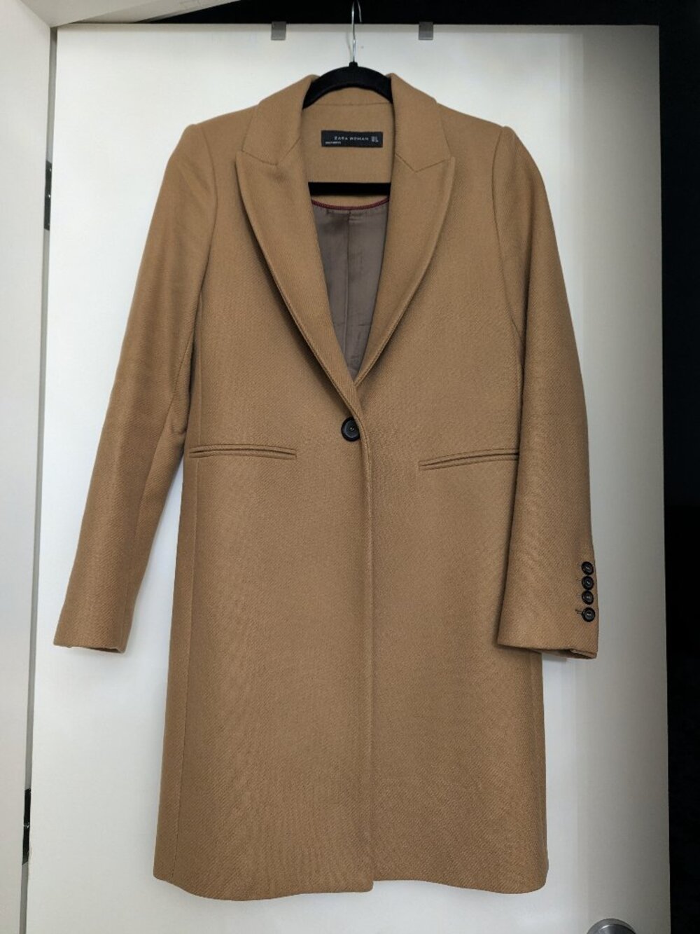 Zara Women's Wool Coat - Camel, Small